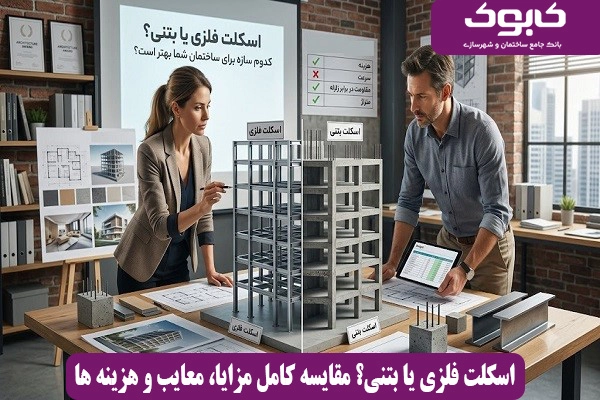 اسکلت فلزی یا بتنی؟ مقایسه کامل مزایا، معایب و هزینه‌ ها